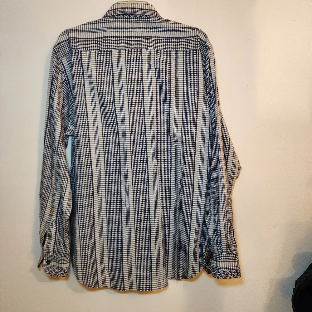 Robert Graham Plaid Embroidered Mens Shirt Suze Large - Picture 11 of 16